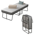 Folding Bed with Mattress for Adults, Portable Folding Bed with 4" Foam Mattress, Single Rollaway Beds with Metal Frame, Twin Size Foldable Bed Fold Away Bed Space Saving