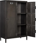 Letaya Metal Locker Storage Cabinet,55" Steel Retro Wardrobe,4 Doors Lockable,Adjustable Feet Organizer Locker for Employees Home Office School Gym (4 Door)
