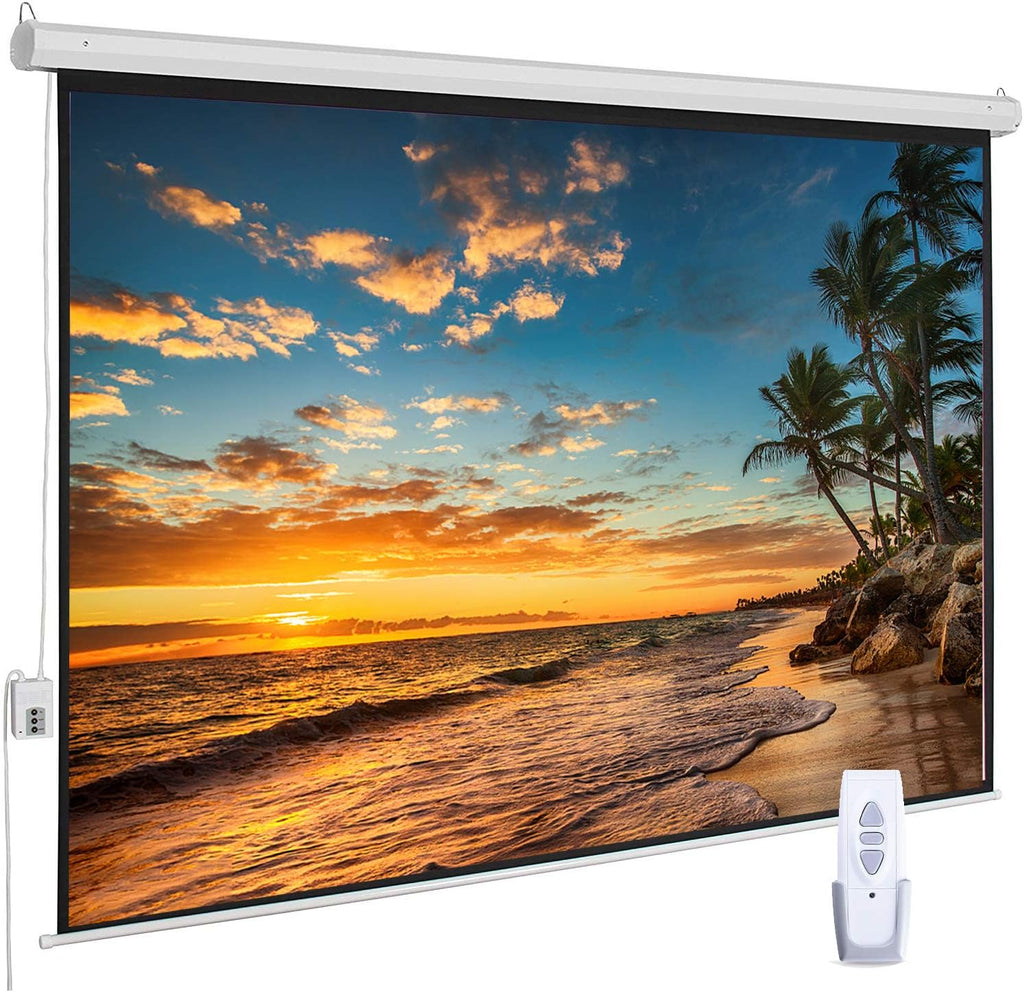 Motorized Projector Screen 100 inch 16:9 with Remote Control, Wall or Ceiling Mounted P619338