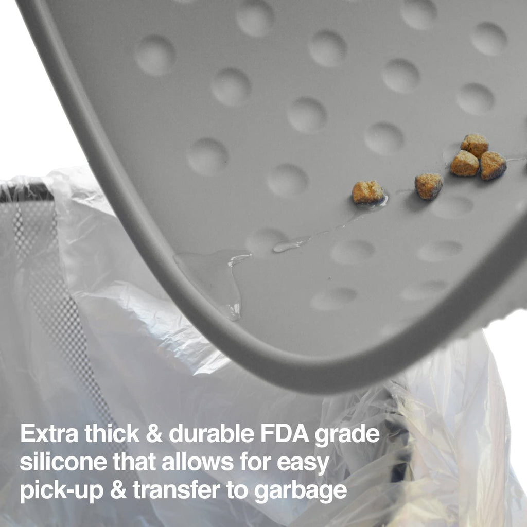 Large Dog Food Mat, Waterproof Silicone, Grey X9665