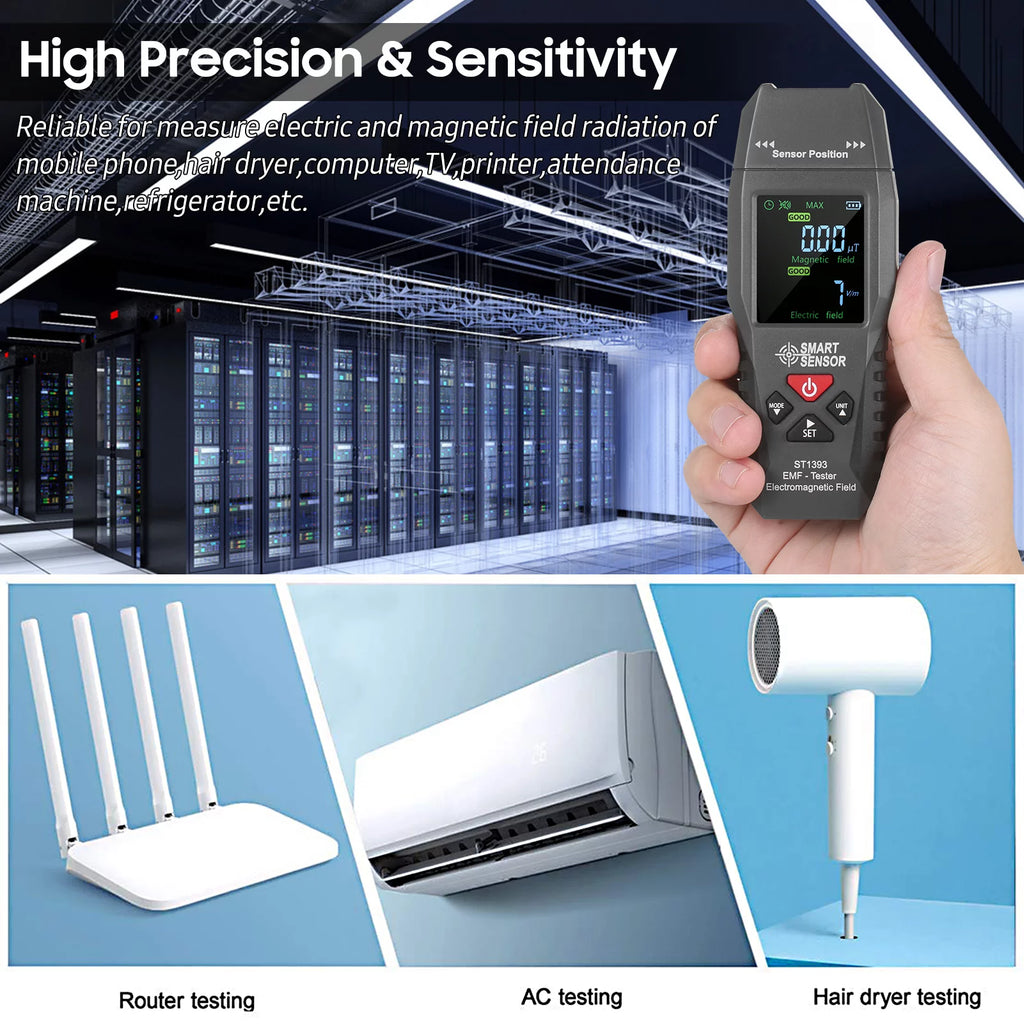 EMF Meter Handheld Digital LCD Radiation Tester I1103