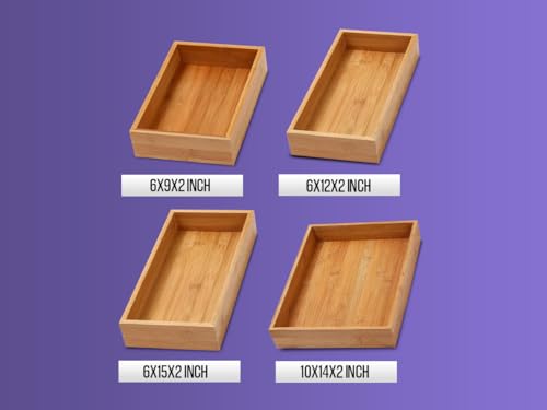 Drawer Organizer Storage Box, 3x9x2, Natural E570391