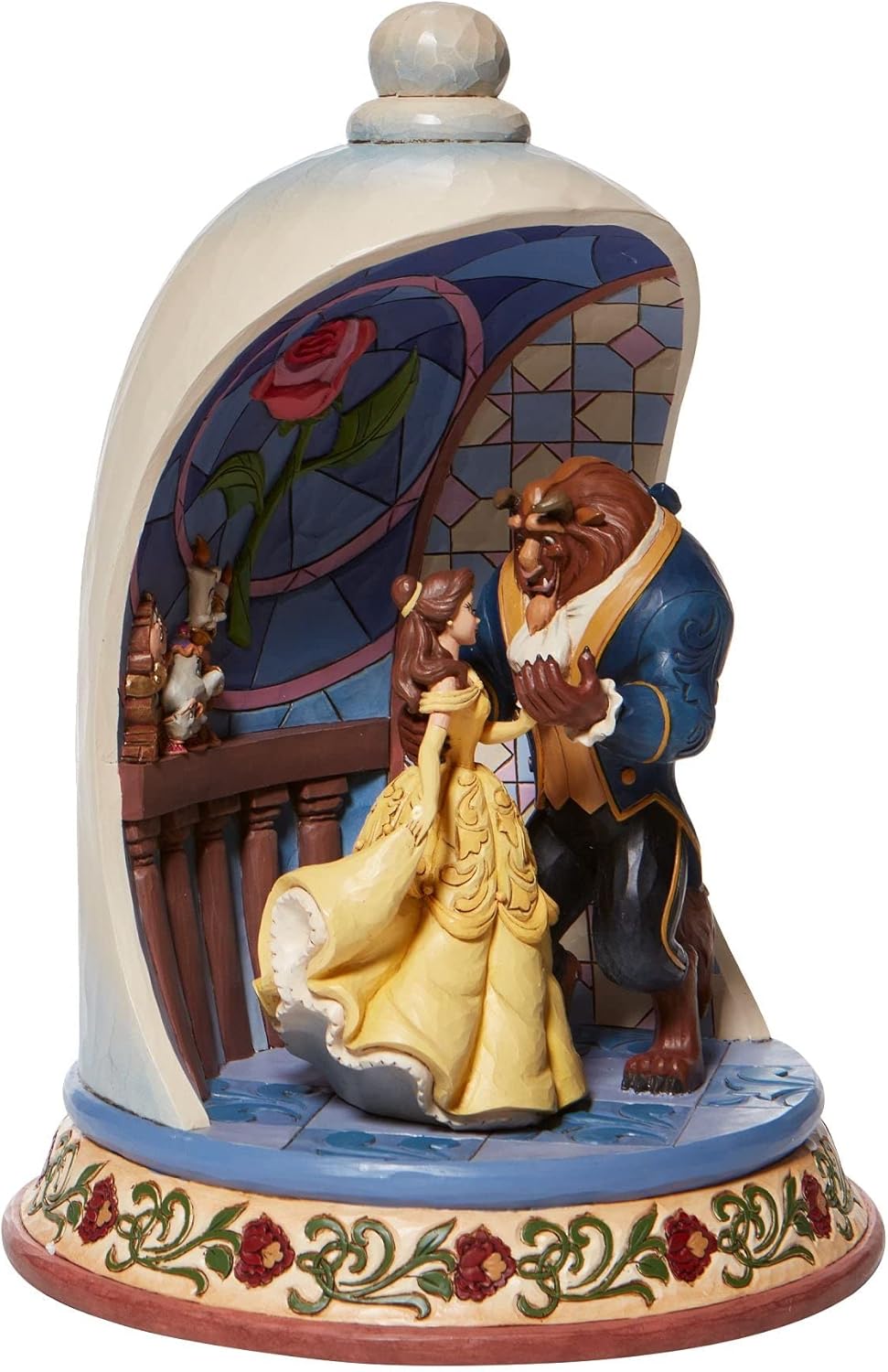 Beauty and the Beast Rose Dome Scene Figurine, 10.3 Inch L475