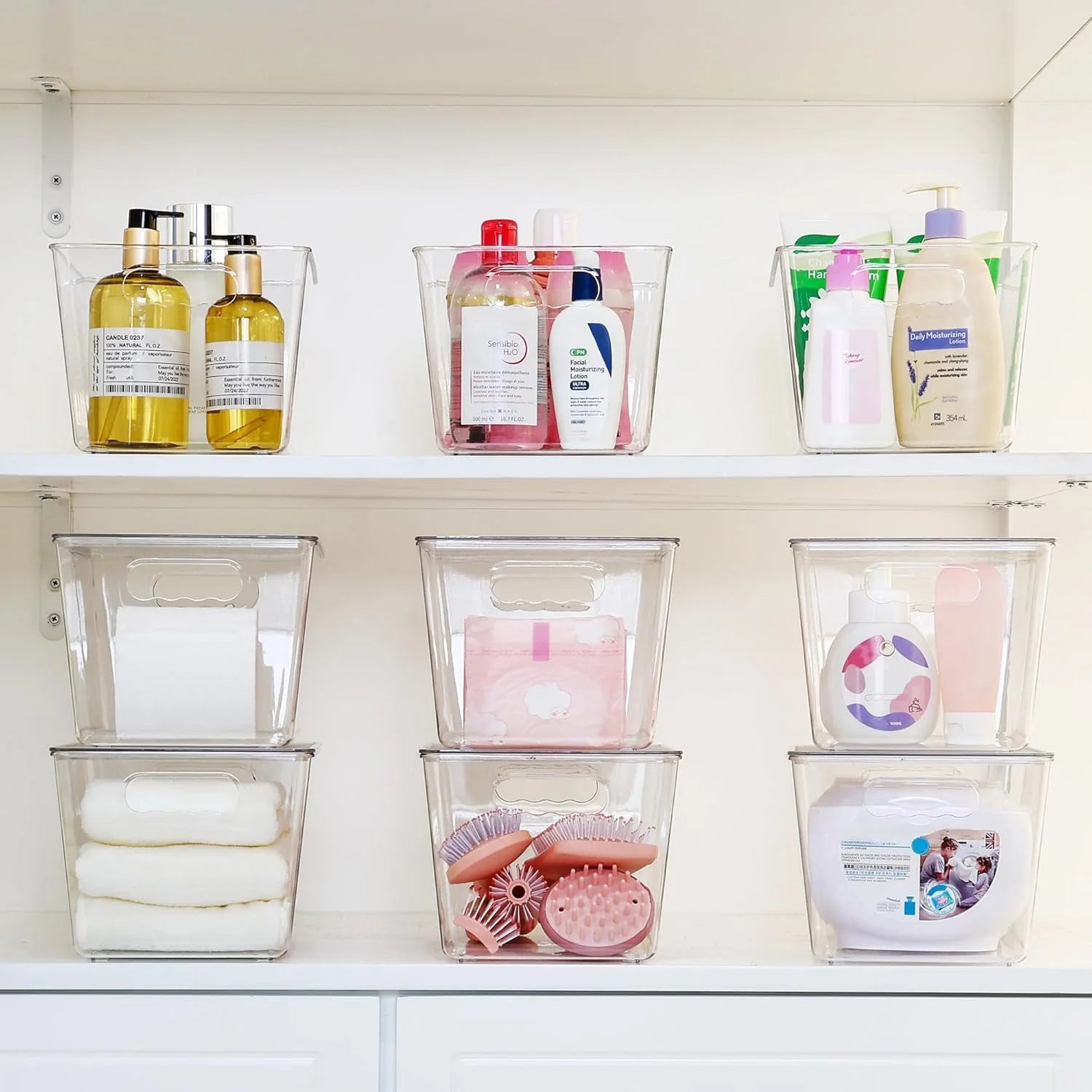 Clear Stackable Storage Bins with Lids and Handles R44370