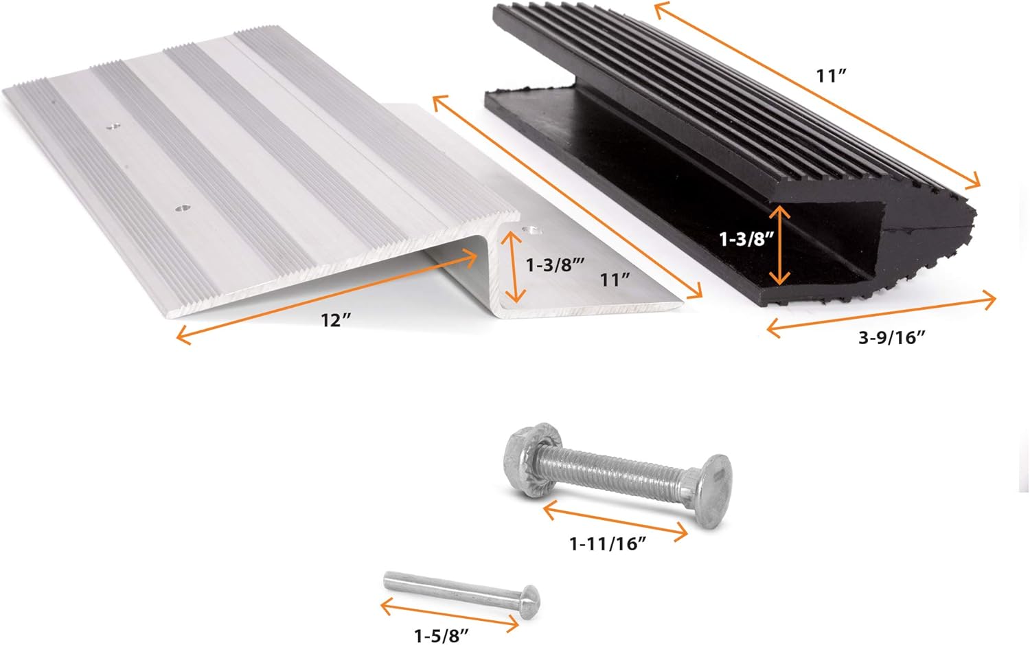 Truck and Trailer Loading Ramp Kit with Aluminum Brackets and Rubber Feet W818825