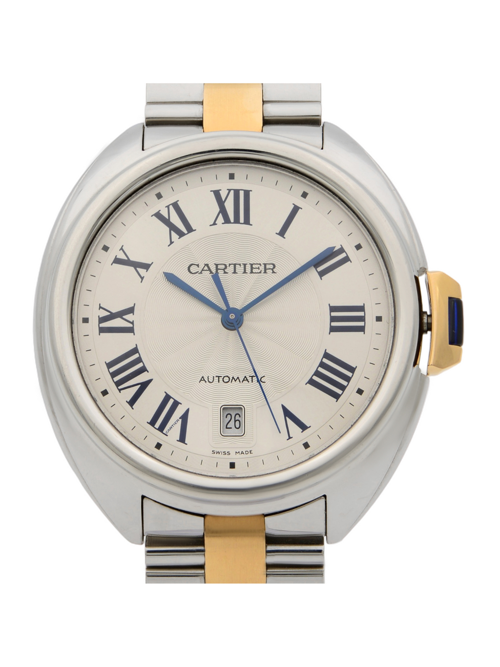 18k Rose Gold Steel Silver Guilloche Automatic Men Watch I49185