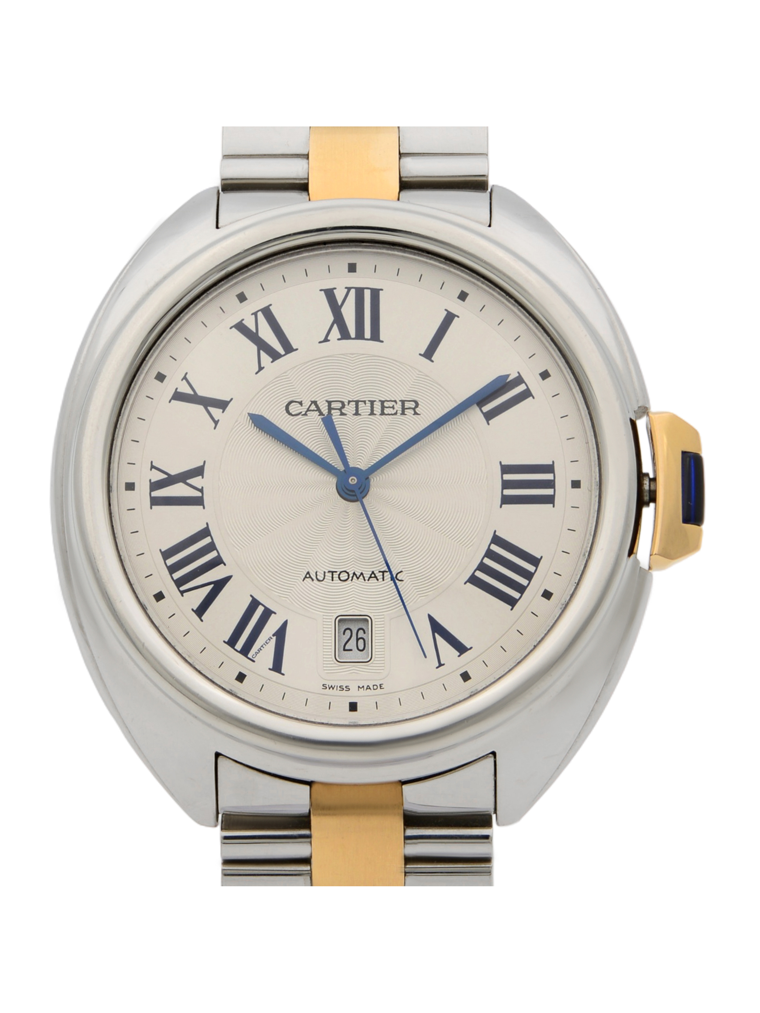 18k Rose Gold Steel Silver Guilloche Automatic Men Watch I49185