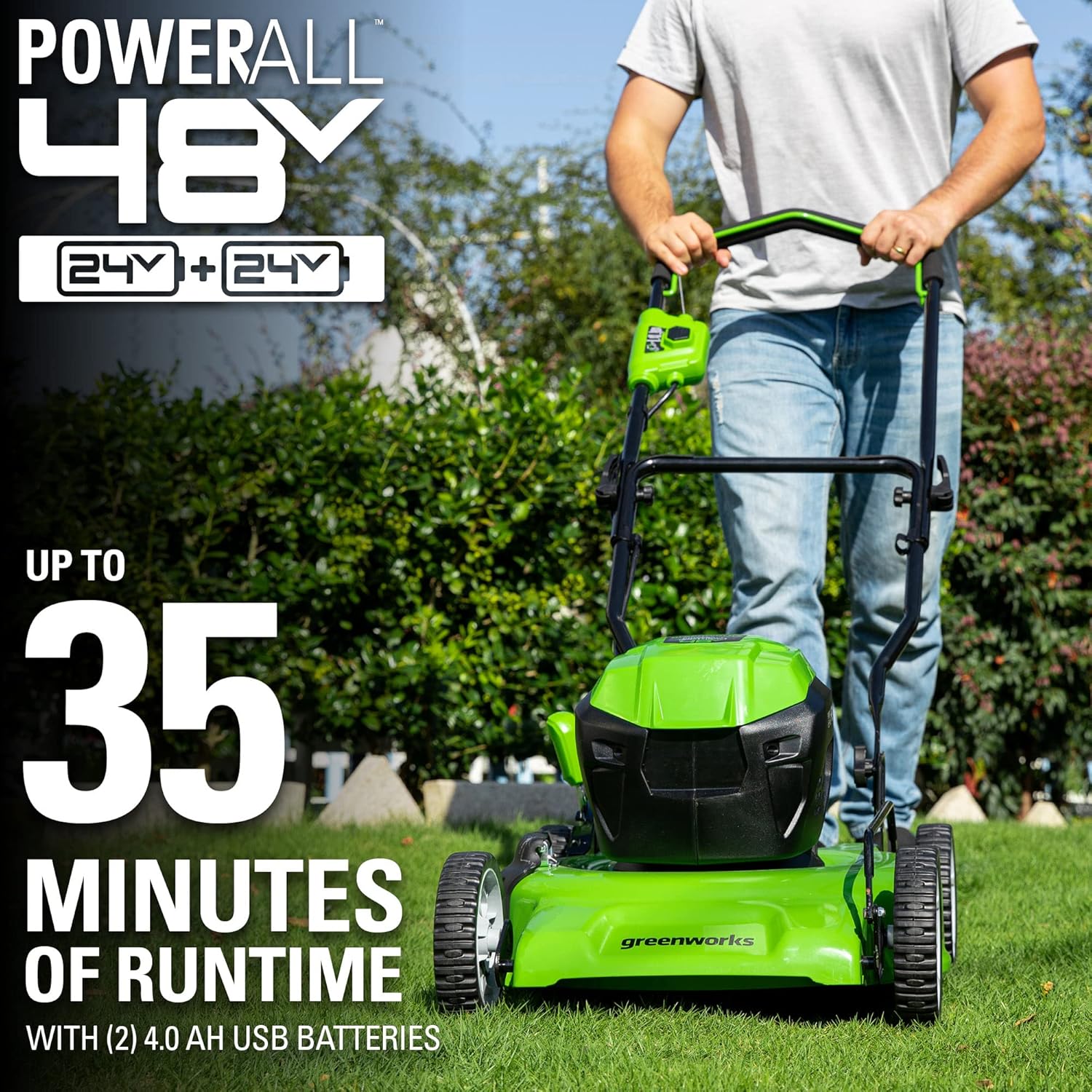 Cordless Brushless Lawn Mower 19" with 4.0Ah Batteries and Charger C3656