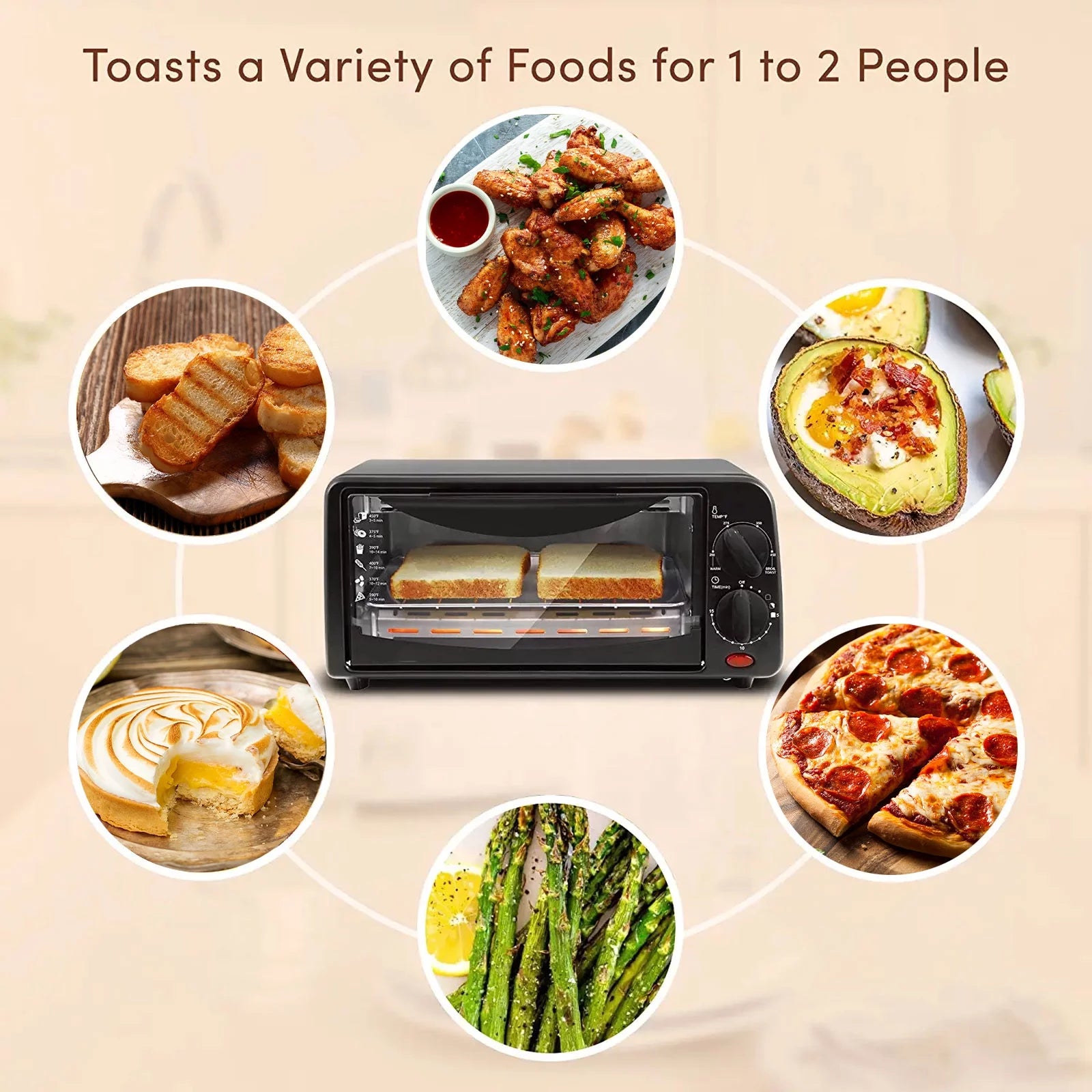 2 Slice Countertop Toaster Oven with 15 Minute Timer, Black G5610