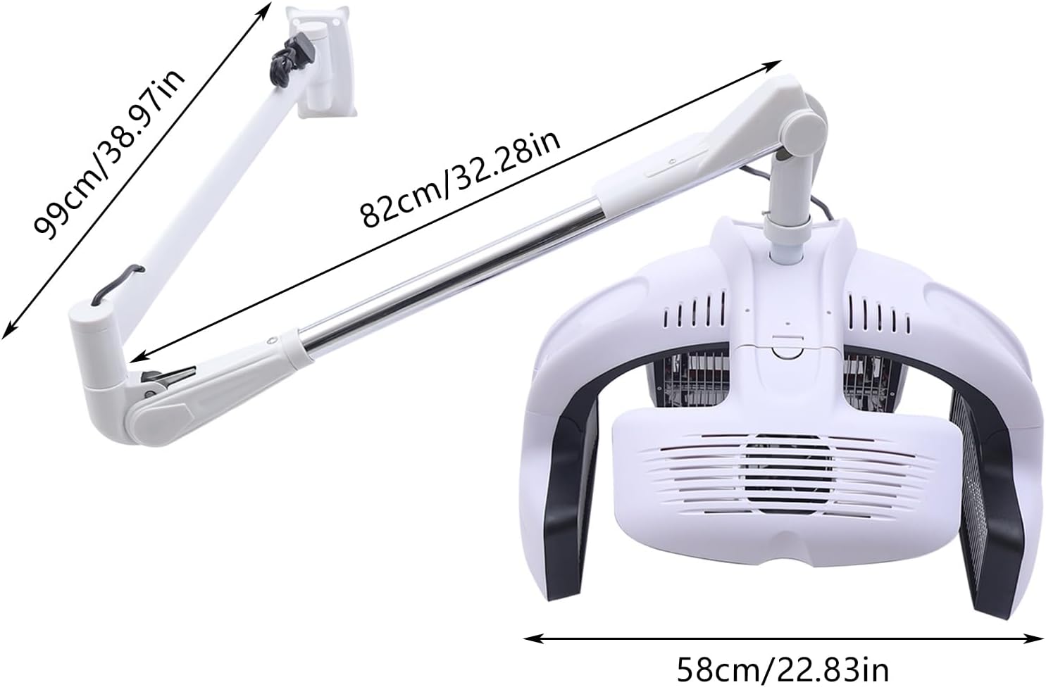 Wall Mounted Hair Dryer with LCD Display and Adjustable Swing Arm A440