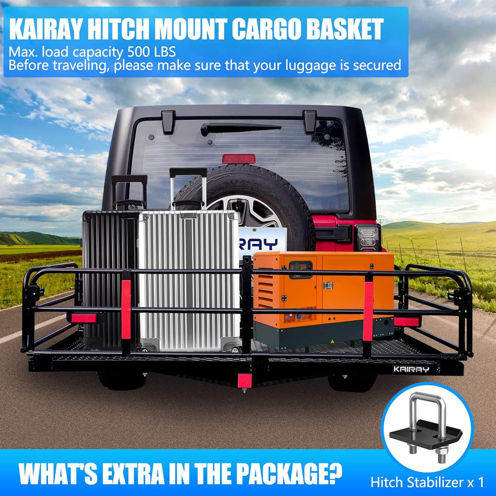 Hitch Mount Cargo Carrier 60" x 24" Folding Rack for Car SUV Y44846