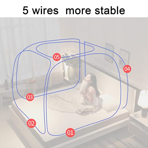 Pop Up Mosquito Net Tent with Bottom, Portable for Single or Double Bed M9242