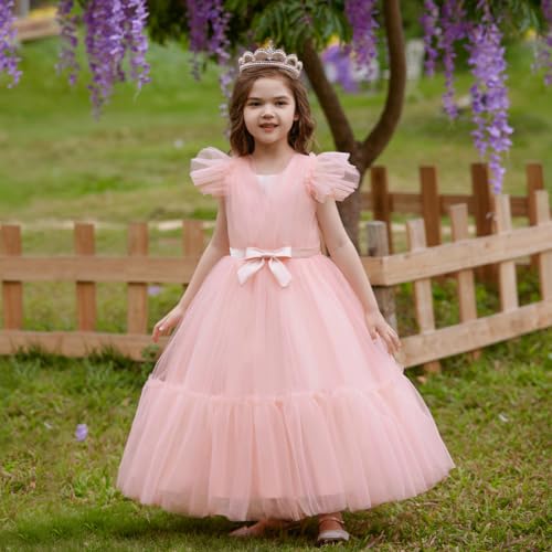 Flower Girl Dresses for Wedding Party Tulle Gown Long Princess Dress E3531
