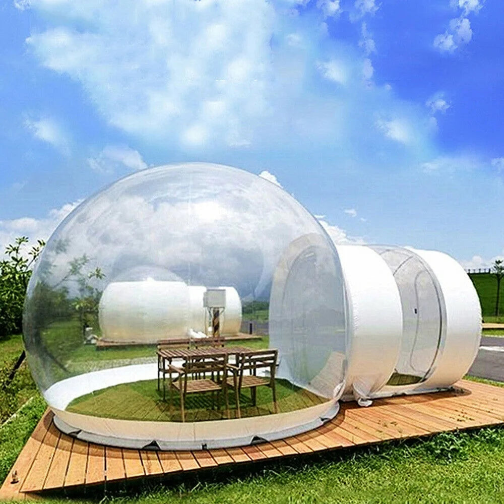 Inflatable Commercial Grade One Room PVC Clear Eco Dome Camp Bubble Tent +Blower 300w