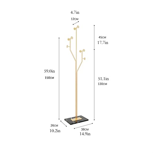 Metal Coat Rack Standing Wrought Iron Hanger for Living Room O342283