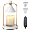 Candle Warmer Lamp with Timer Room Decor Electric Candle Light for Jar Candles Gifts for Women,Home Decor,Christmas,Birthday,Housewarming Dimmable Wax Warmer Lamp with 2 Bulbs(White)