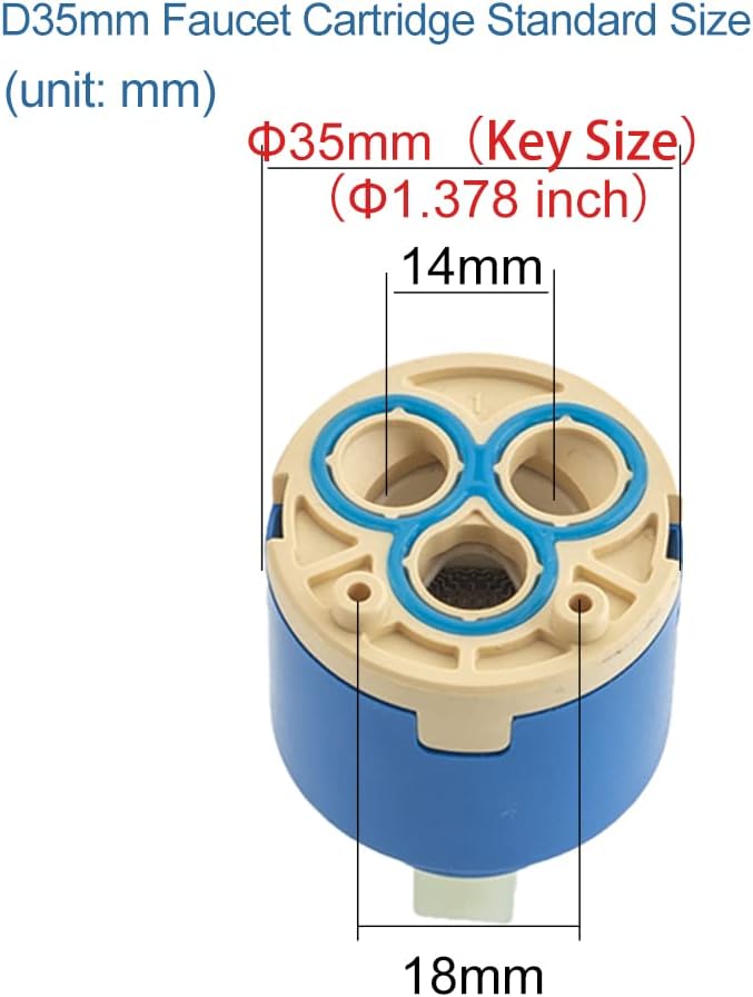 Ceramic Faucet Cartridge Replacement, 35mm Diameter P9588