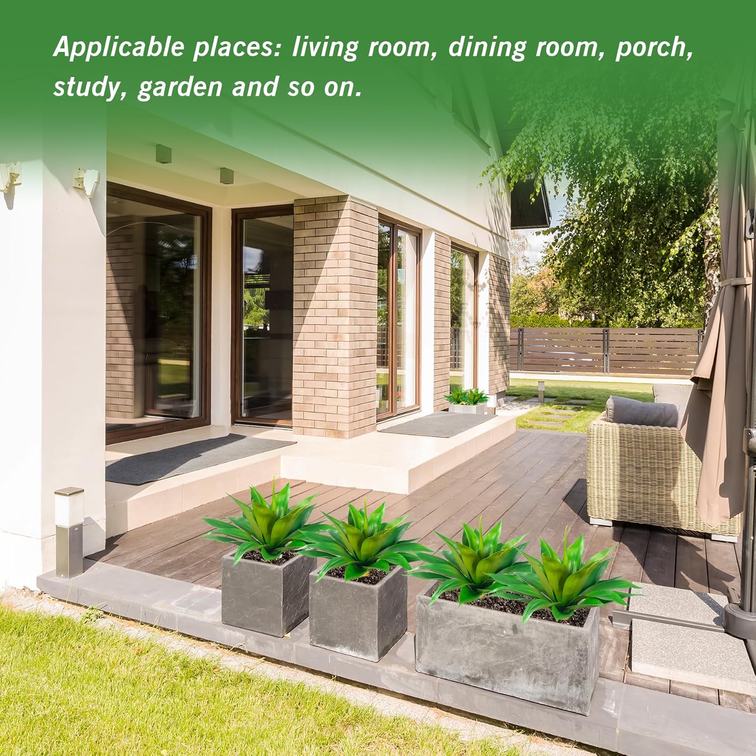Large UV Resistant Artificial Agave Plants for Indoor Outdoor Decor (2 Pack, 28") X4433