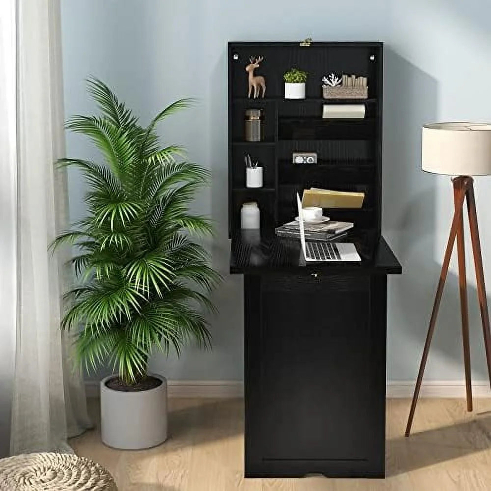 Wall Mounted Desk with Folding Shelves for Home Office H395