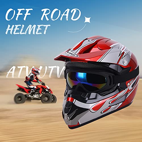 Off-Road Motorcycle Helmet with Goggle, Gloves & Mask V369861
