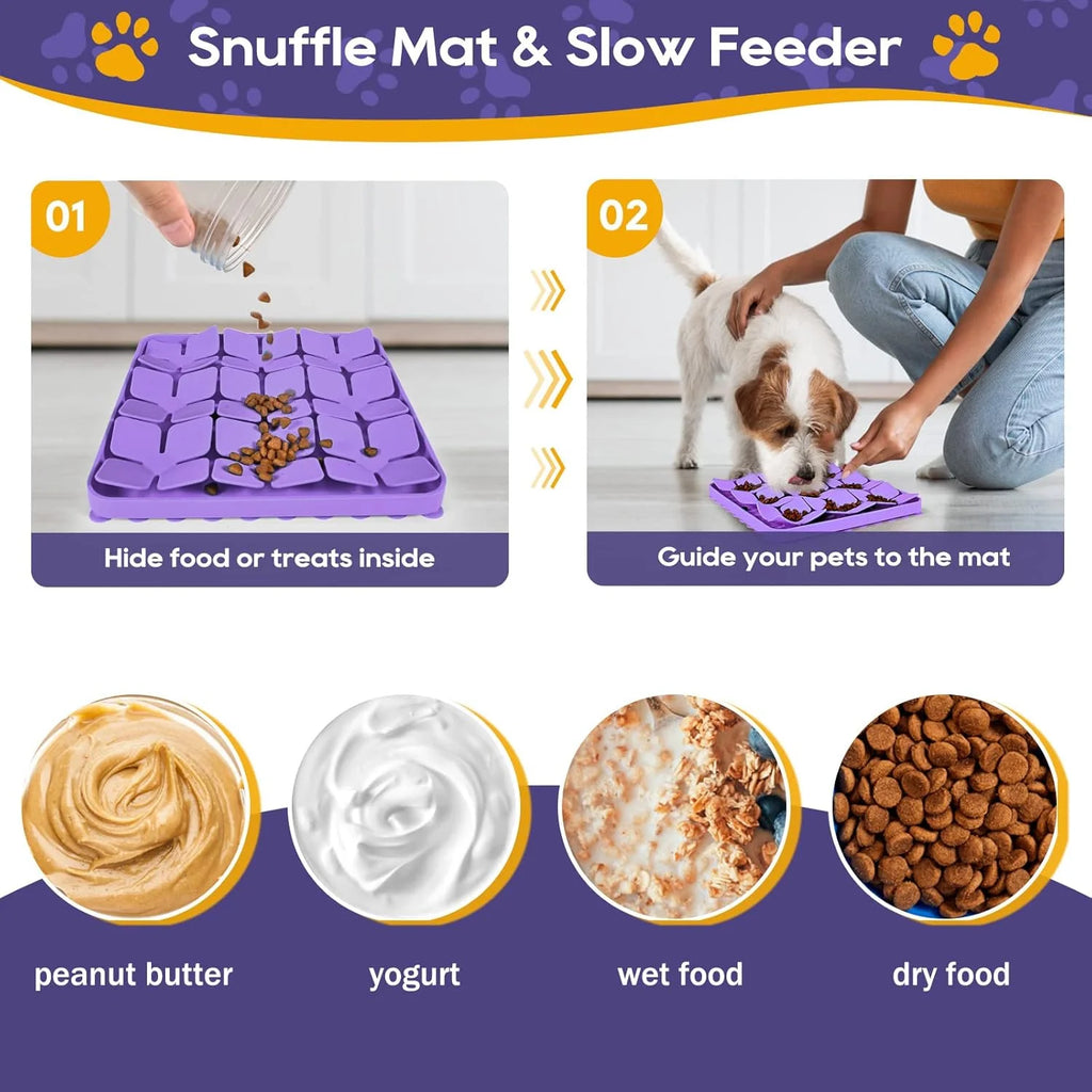 Silicone Snuffle Mat for Dogs, Interactive Puzzle Feeder W6256