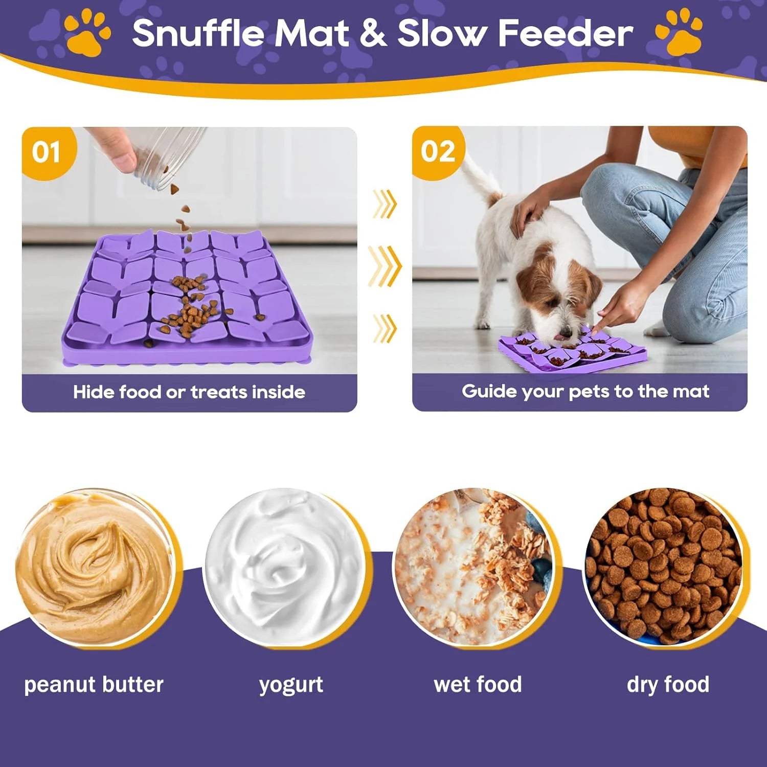 Silicone Snuffle Mat for Dogs, Interactive Puzzle Feeder W6256