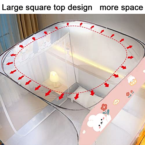 Pop Up Mosquito Net Tent with Bottom, Portable for Single or Double Bed M9242
