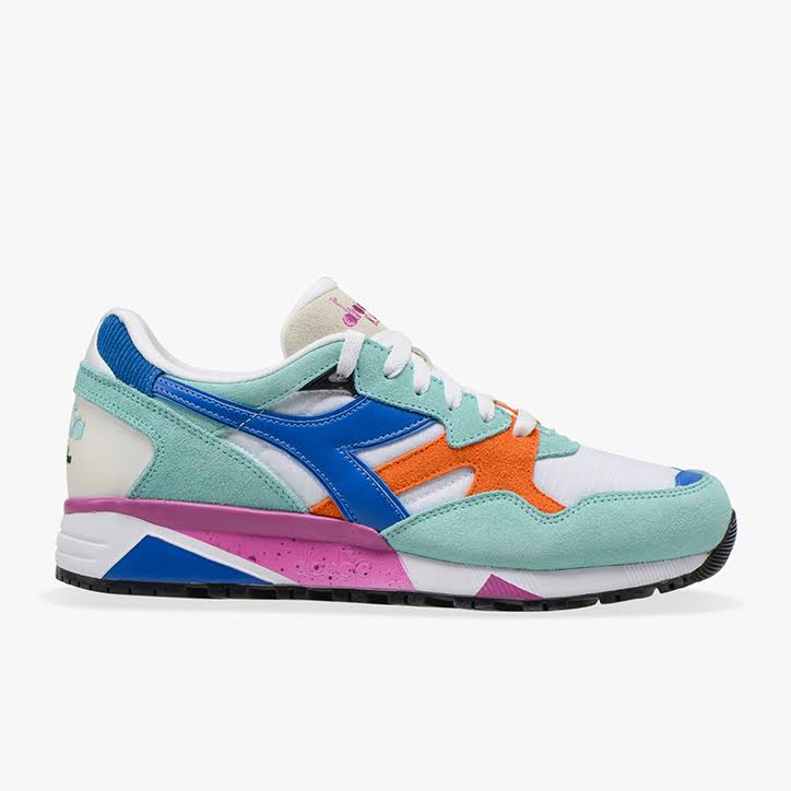 Diadora N9002 Trainers Blue Orange Lilac - 43