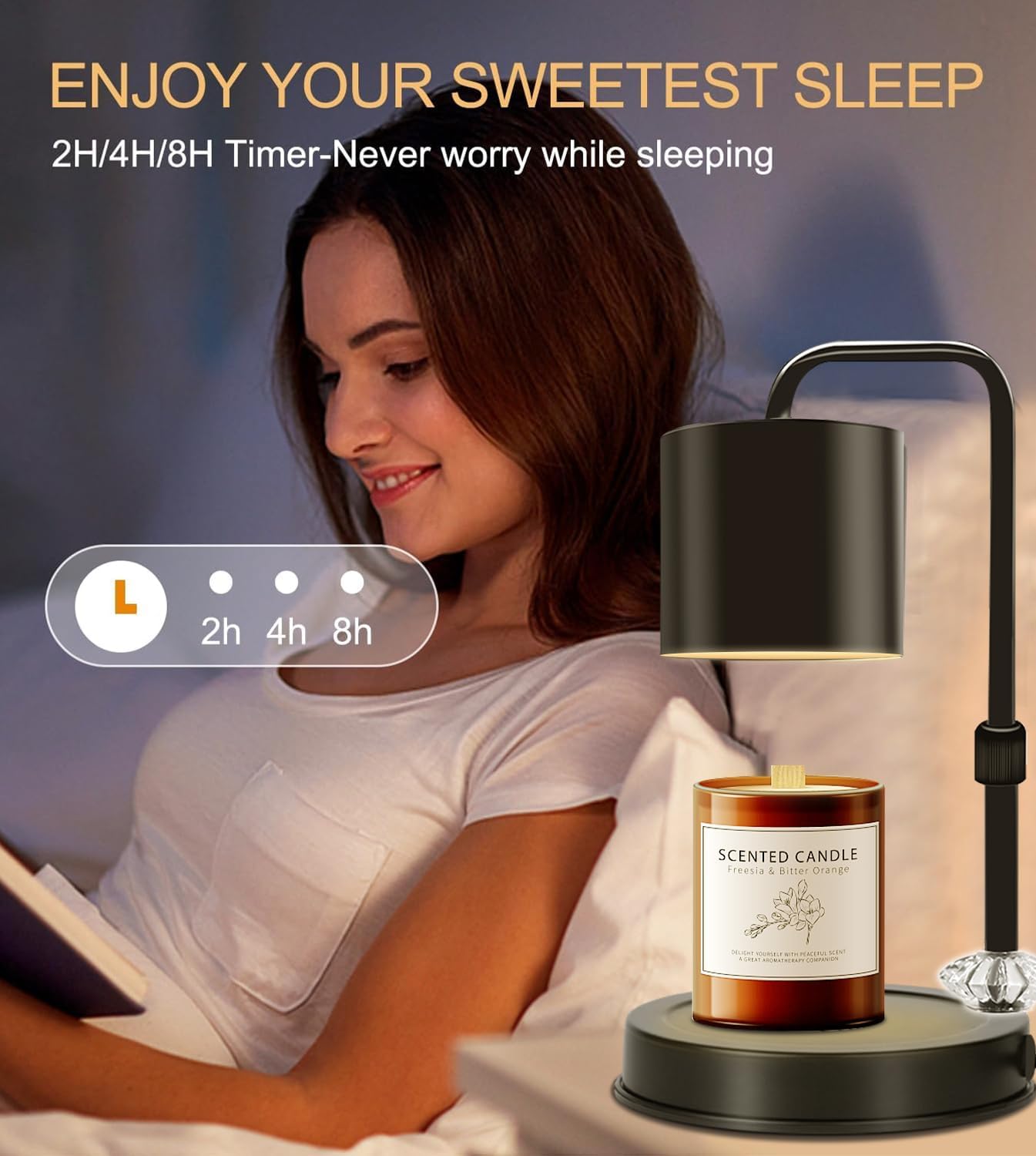 Candle Warmer Lamp with Timer, Adjustable Dimmable, 2 Bulbs V137