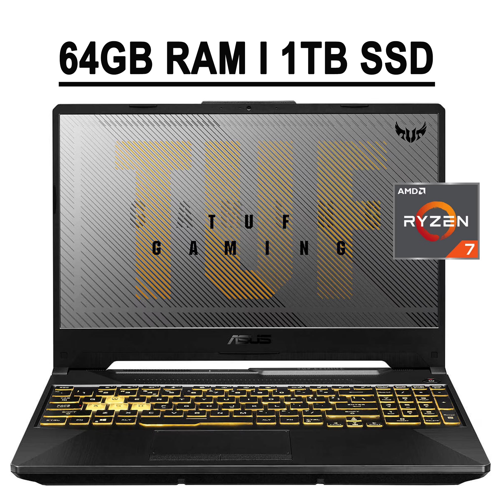 2021 Flagship ASUS TUF A15 Gaming Laptop 15.6" FHD IPS 144Hz Display AMD Octa-Core Ryzen 7 4800H 64GB RAM 1TB SSD GeForce GTX 1650Ti 4GB RGB Backlit Keyboard USB-C HDMI DTS Win10