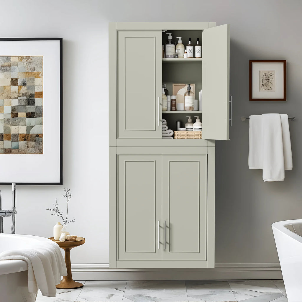 26"x22"x8" Modern Rectangle Wall Mounted Storage Cabinet for Bathroom, Gray M72628
