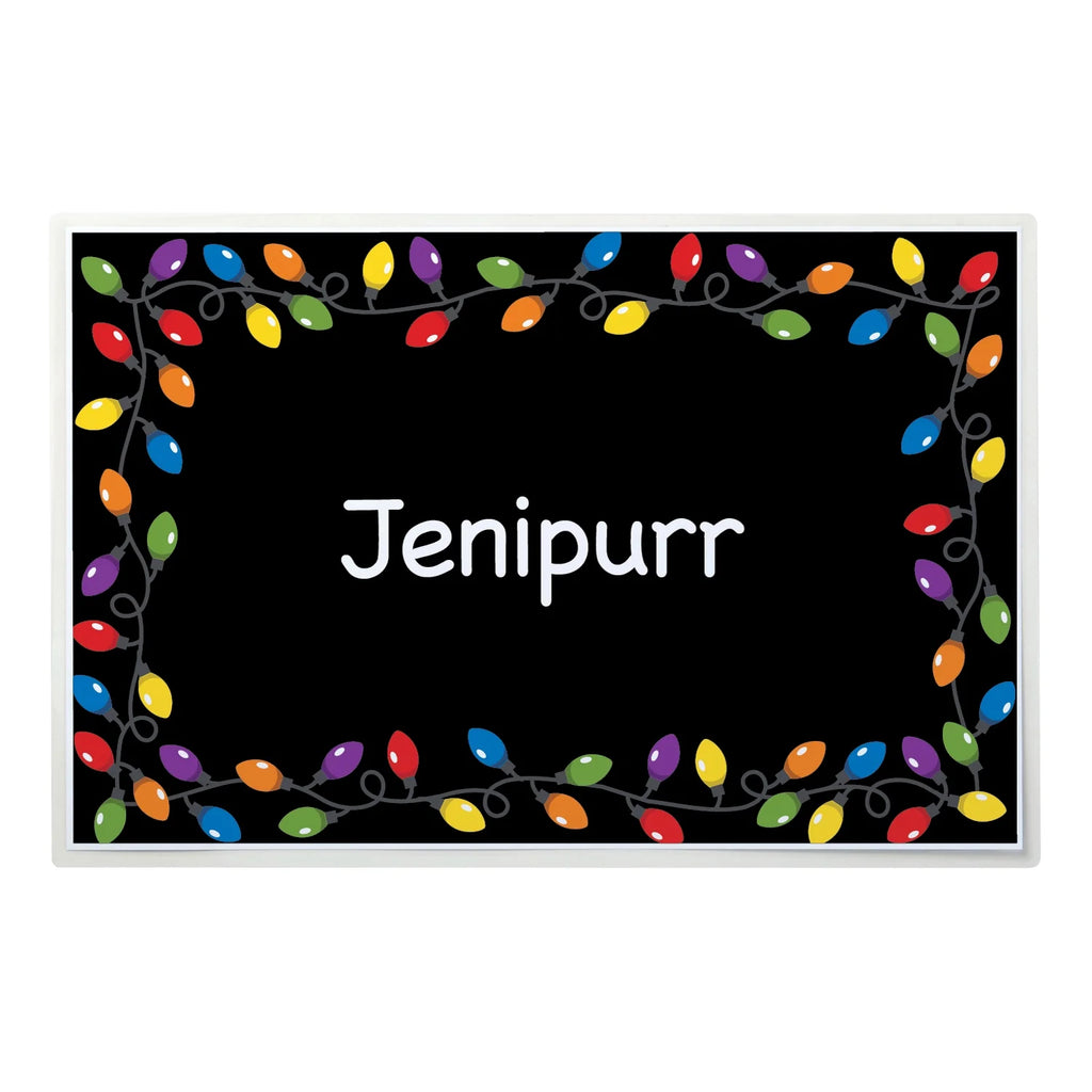 Personalized Pet Placemat with Christmas Lights, Brown V24591