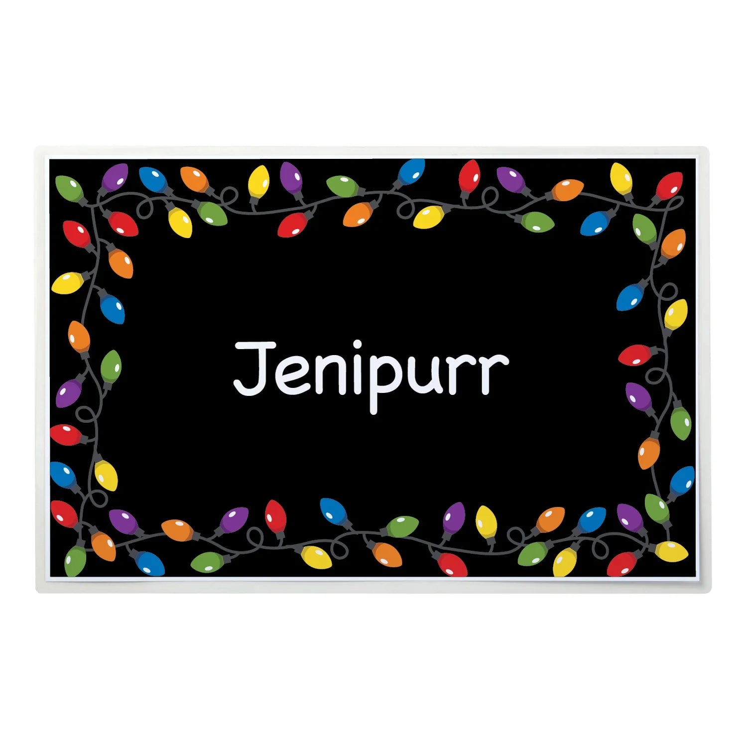 Personalized Pet Placemat with Christmas Lights, Brown V24591