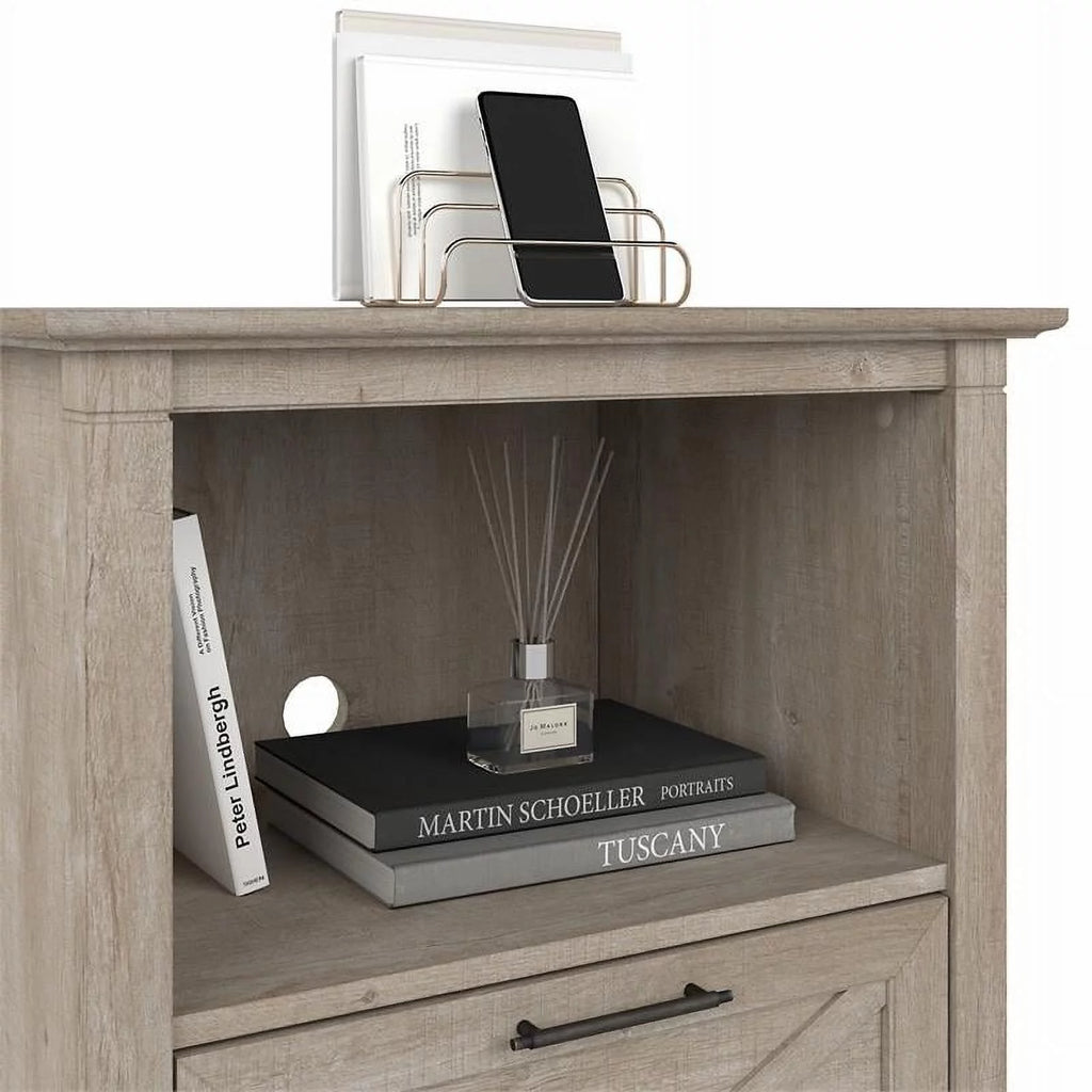 Lateral File Cabinet with Shelf in Washed Gray X9244
