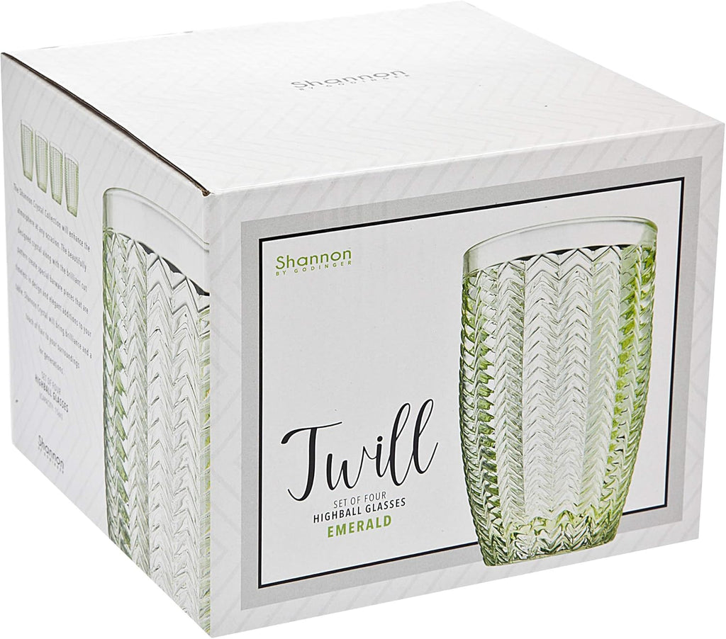 Emerald Green Highball Glasses, Set of 4 O880