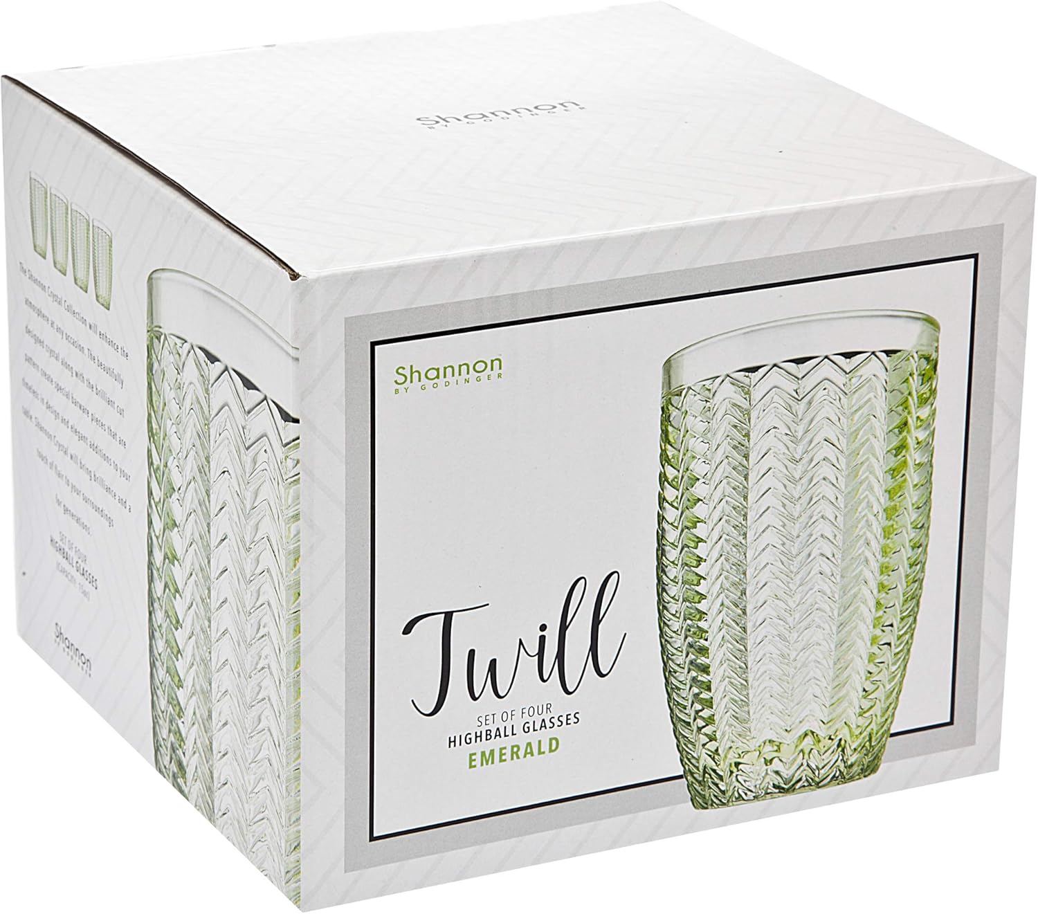 Emerald Green Highball Glasses, Set of 4 O880