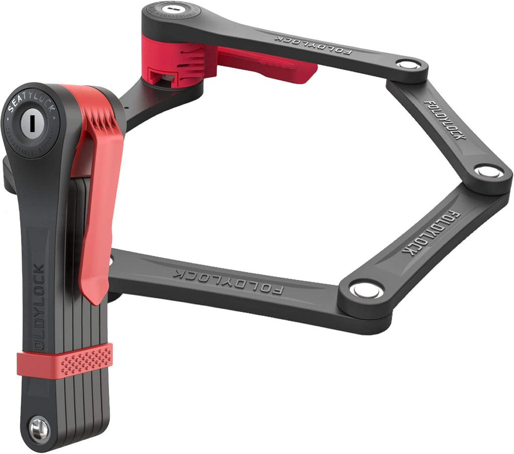 Folding Bike Lock - Compact Wearable Bicycle Security with Key Set for Bikes and Scooters J2415