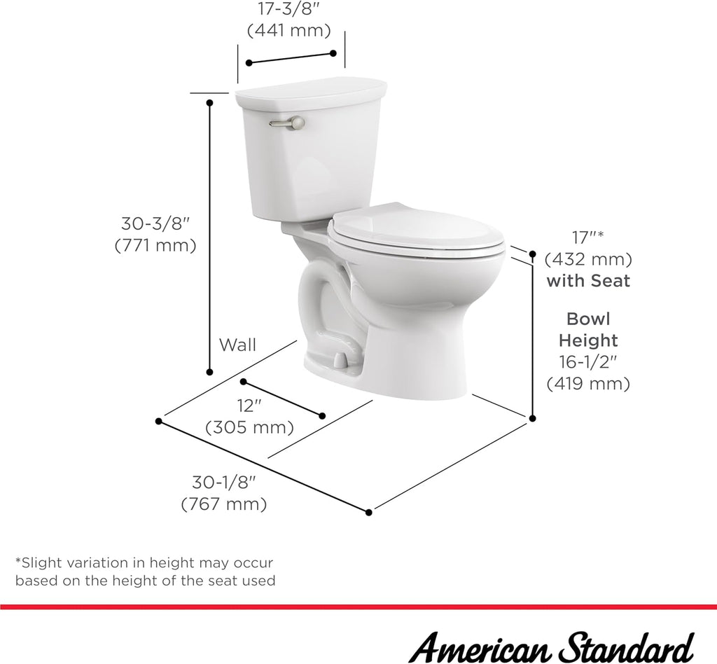 Two-Piece Elongated Toilet with Slow-Close Seat, Chair Height, 1.28 GPF T461586