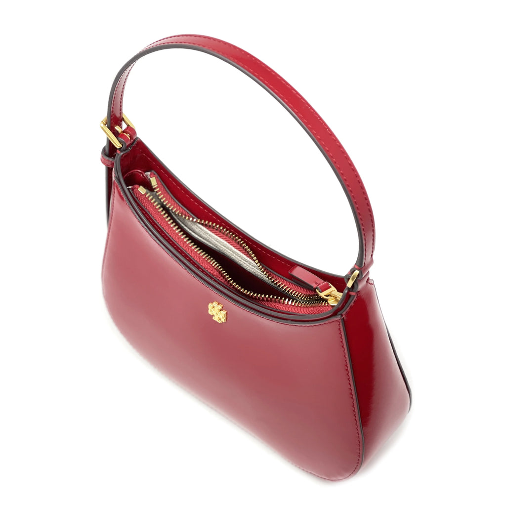 Women's Small Patent Zip Shoulder Bag Y676