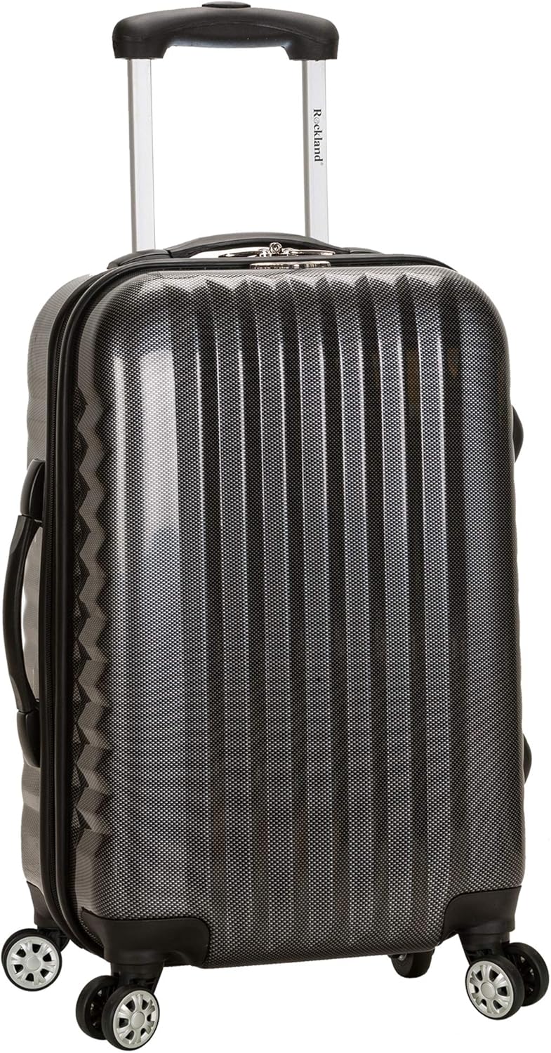 Rockland Melbourne Hardside Expandable Spinner Wheel Luggage, Carbon, Carry-On 20-Inch