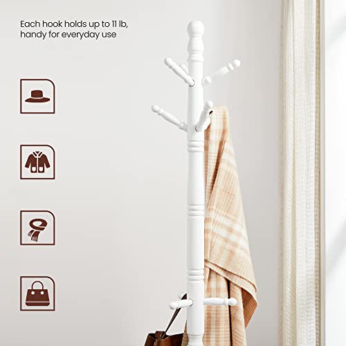 Solid Wood Coat Rack with 10 Hooks for Entryway and Hallway U802