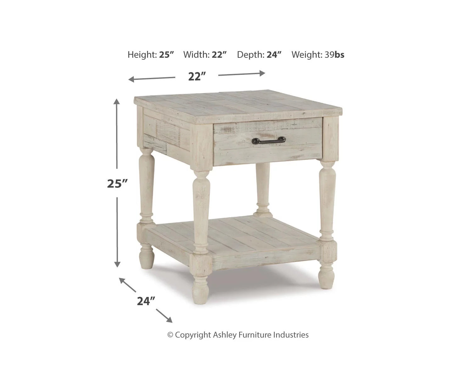 Whitewash End Table B9538