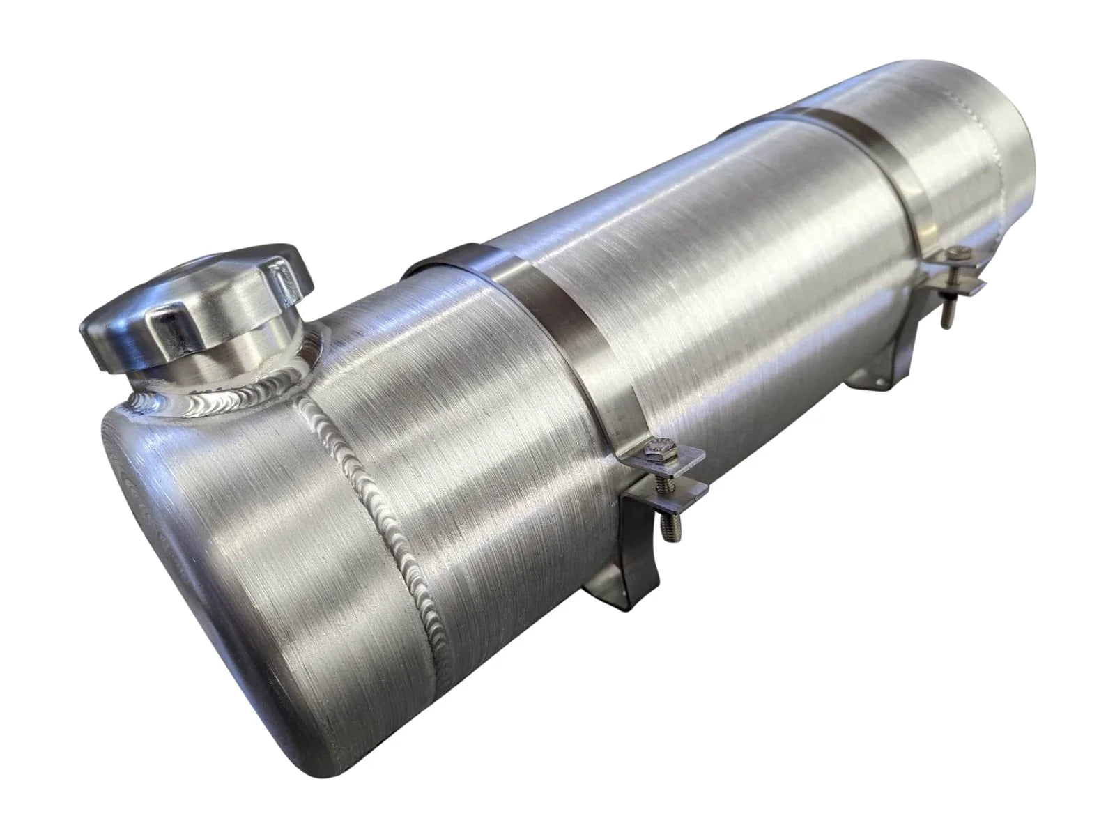 6x14 End Fill Round Spun Aluminum Gas Tank - 1.4 Gallon - Riding Mower, Golf Kart