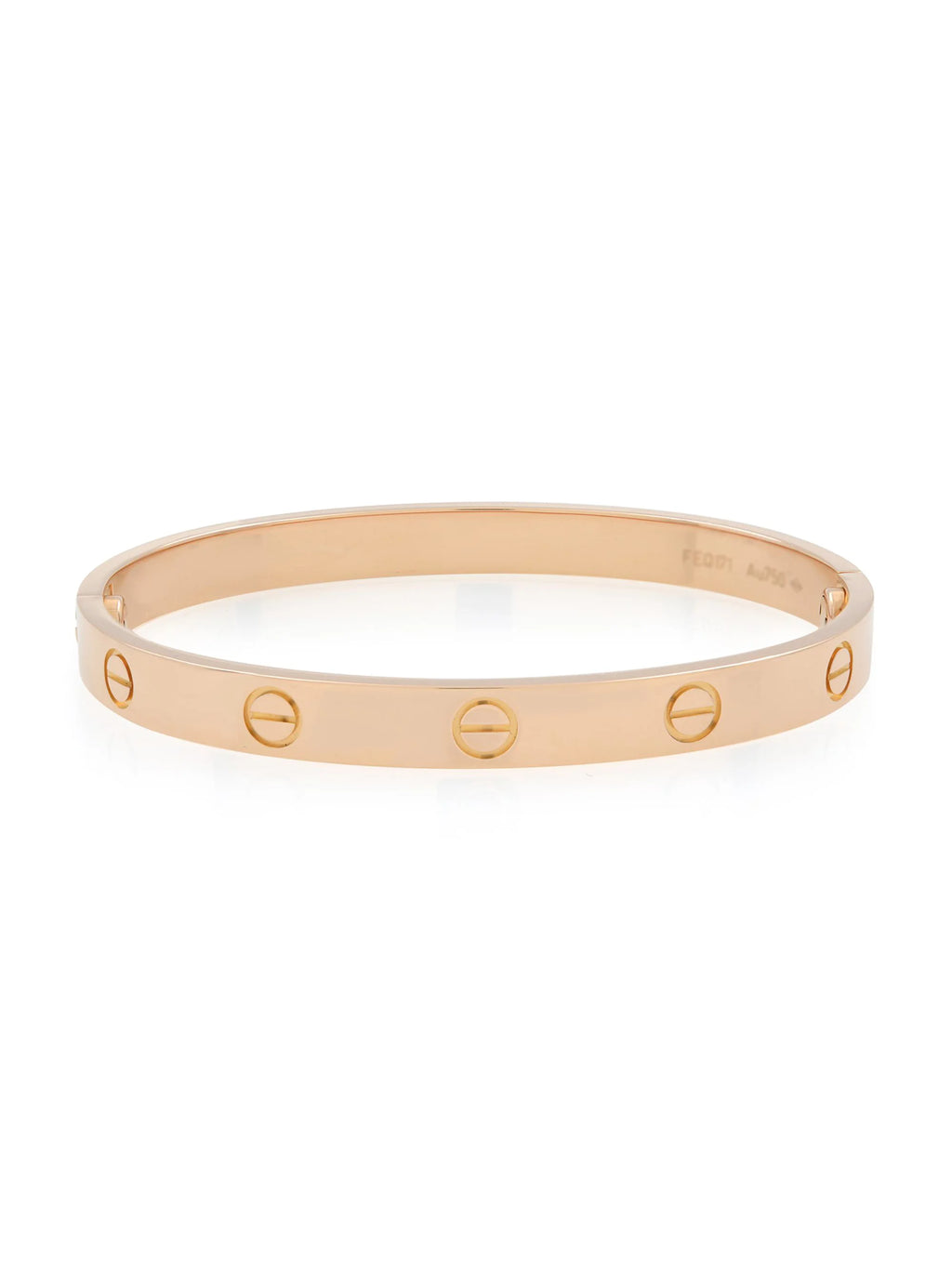 18K Rose Gold Bangle Bracelet Size 17 C944075
