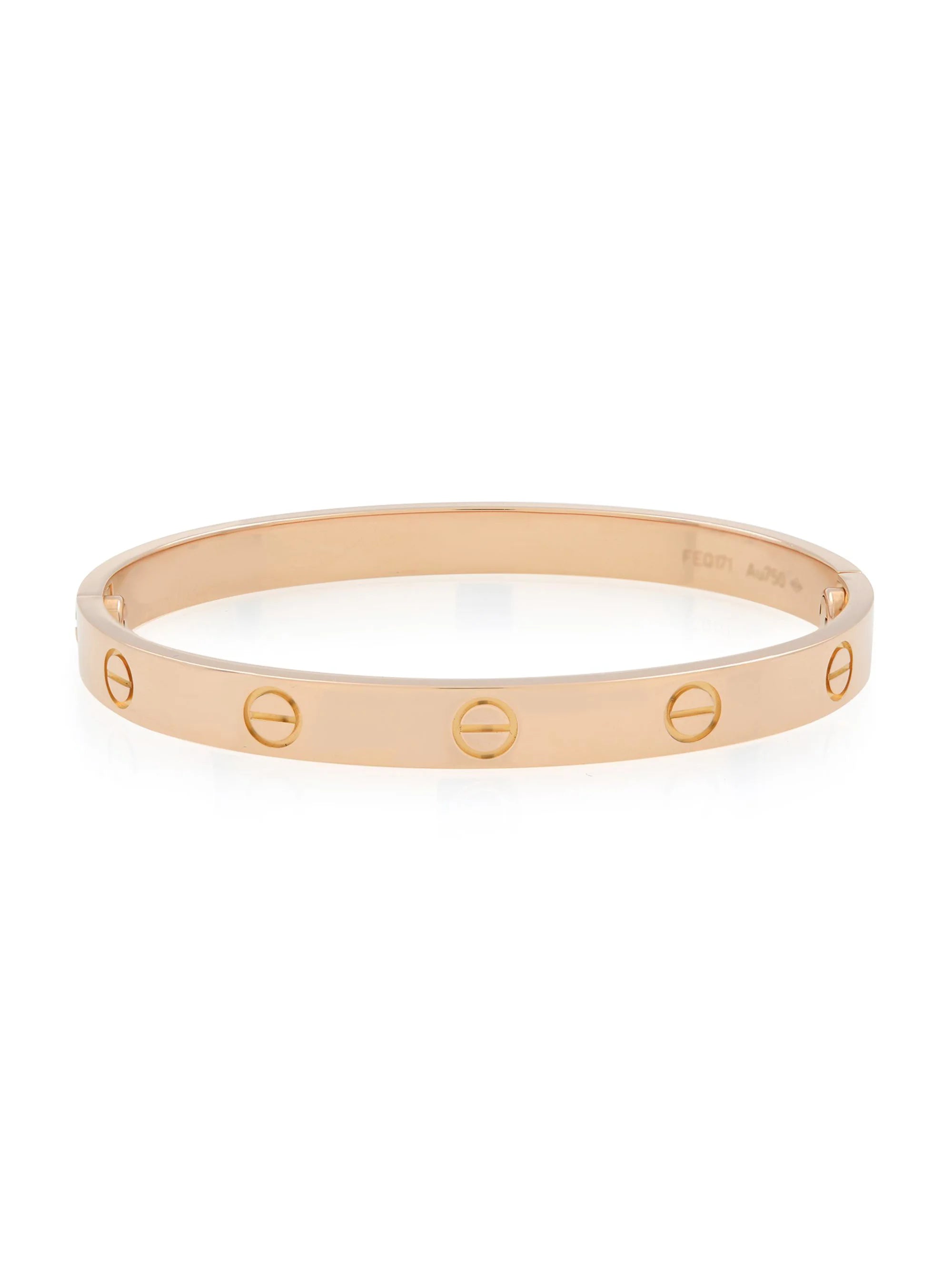 18K Rose Gold Bangle Bracelet Size 17 C944075