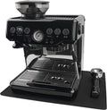 Silicone Mat Under Coffee Machine With Lip Automatic Machines Accessory, Black Multifunctional Rubber Base Mat, 18.9” x 13.8”