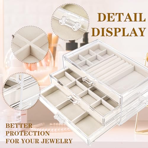 Acrylic Jewelry Organizer with 5 Drawers, Earring Holder B969