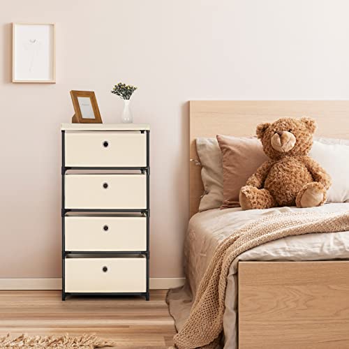 Fabric Storage Chest with 4 Drawers for Closet, Bedroom, Hallway I60023