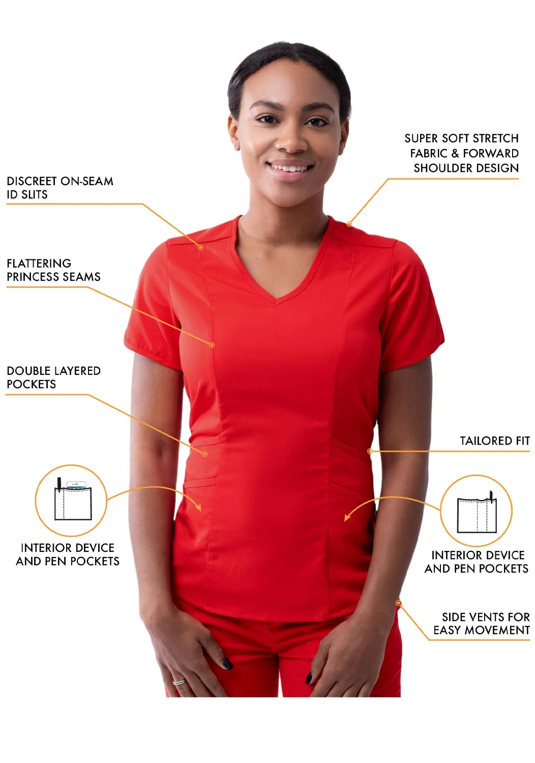 Modern V-Neck Scrub Top & Yoga Jogger Scrub Pants H692