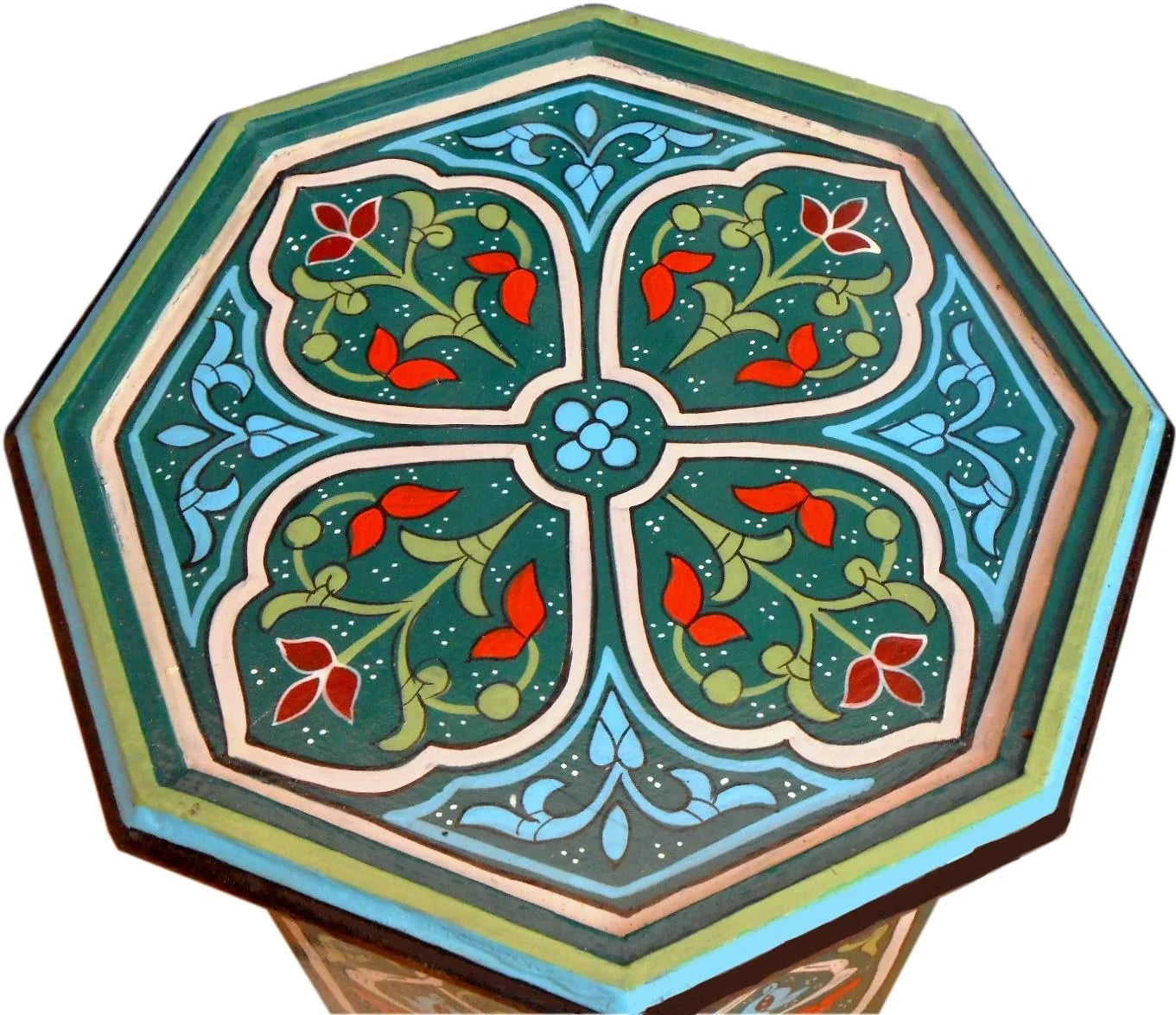 Handmade Painted Wood Side Table D2882